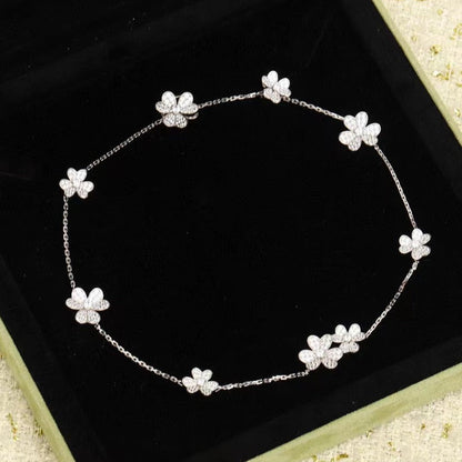 [⭐Hinora Jewelry]FRIVOLE SILVER 9 FLOWERS NECKLACE