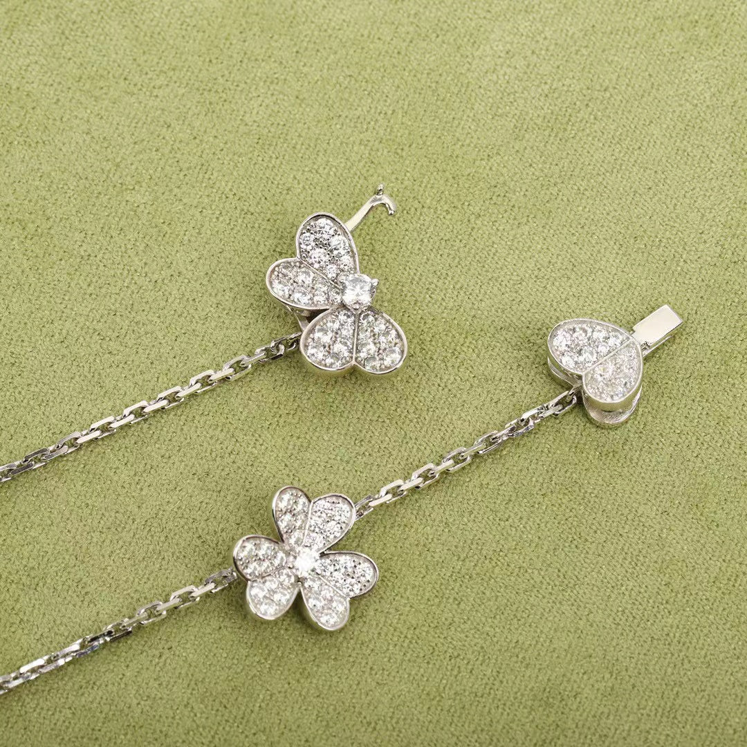 [⭐Hinora Jewelry]FRIVOLE SILVER 9 FLOWERS NECKLACE