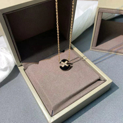 [⭐Hinora Jewelry]JEUX DE ROSE GOLD DIAMOND NECKLACE