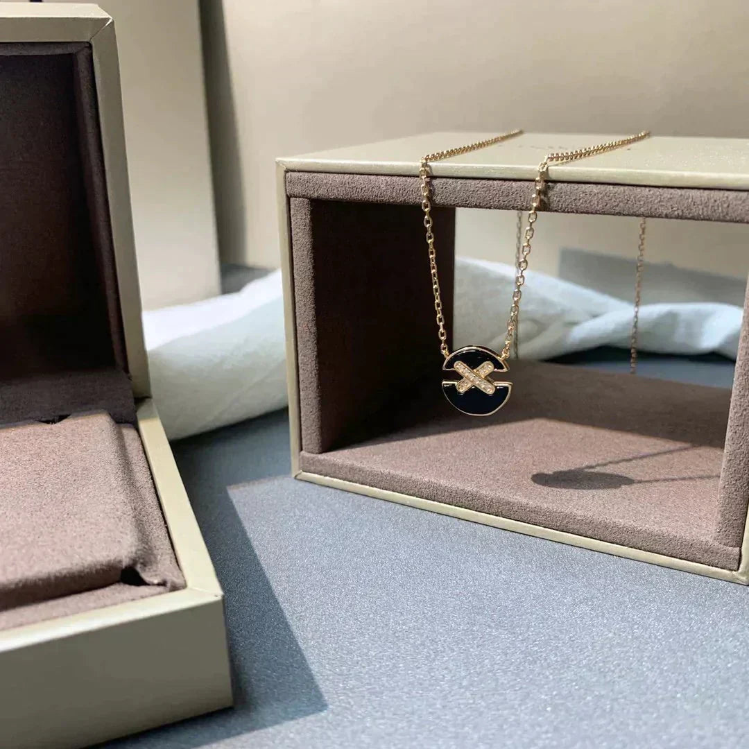 [⭐Hinora Jewelry]JEUX DE ROSE GOLD DIAMOND NECKLACE