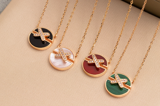 [⭐Hinora Jewelry]JEUX DE PINK GOLD DIAMOND NECKLACE