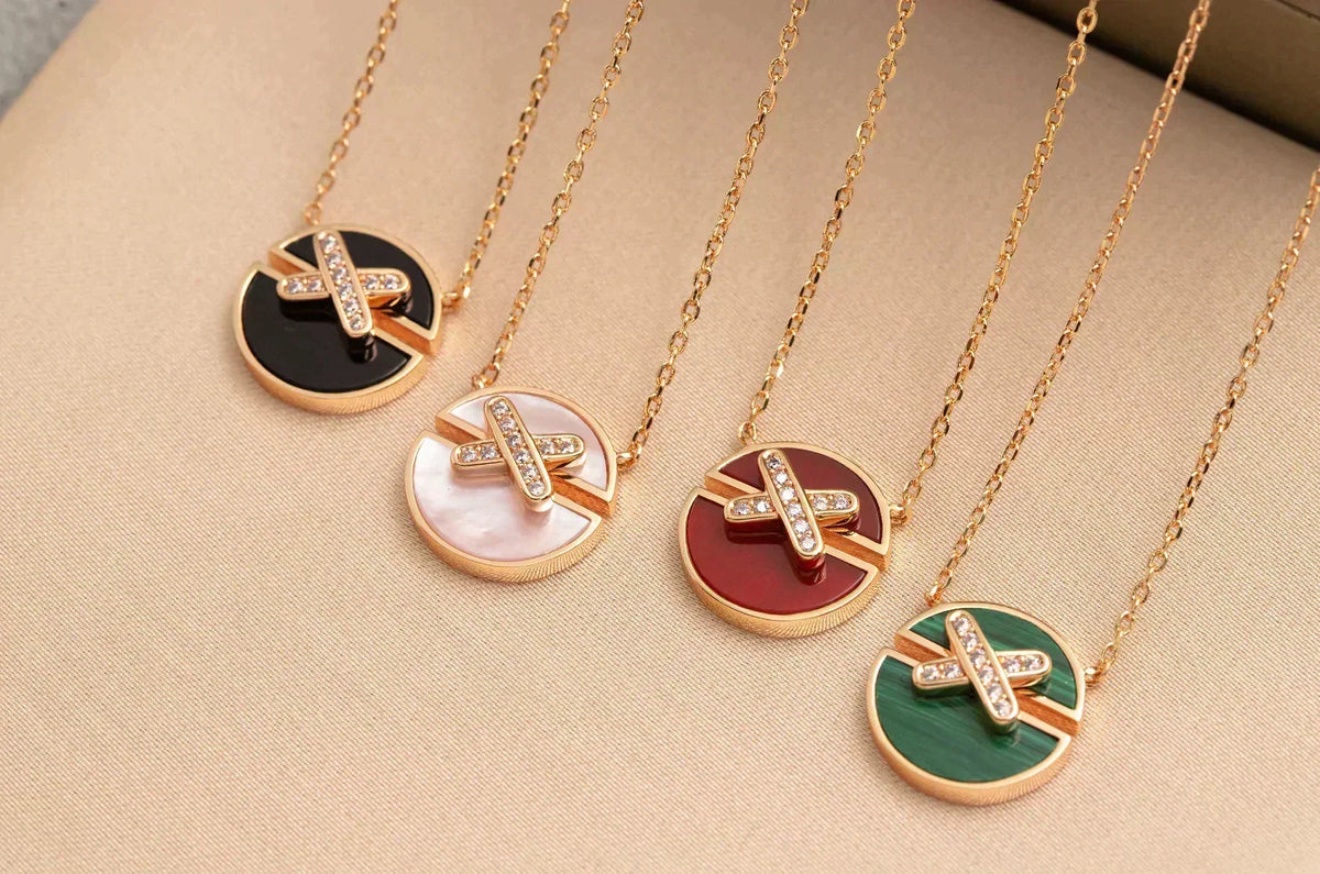 [⭐Hinora Jewelry]JEUX DE ROSE GOLD DIAMOND NECKLACE