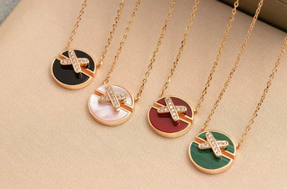 [⭐Hinora Jewelry]JEUX DE ROSE GOLD DIAMOND NECKLACE