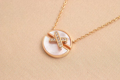 [⭐Hinora Jewelry]JEUX DE ROSE GOLD DIAMOND NECKLACE