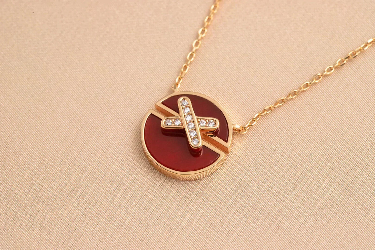 [⭐Hinora Jewelry]JEUX DE ROSE GOLD DIAMOND NECKLACE