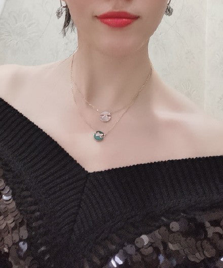 [⭐Hinora Jewelry]JEUX DE ROSE GOLD DIAMOND NECKLACE