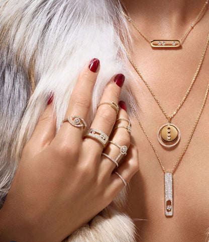 [⭐Hinora Jewelry]Demo MOVE PM NECKLACE PINK GOLD DIAMOND