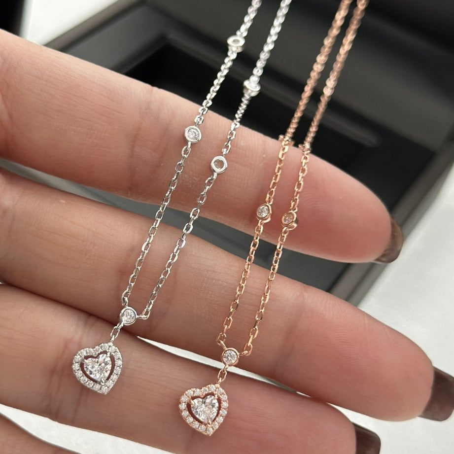 [⭐Hinora Jewelry]JOY HEART DIAMOND NECKLACE