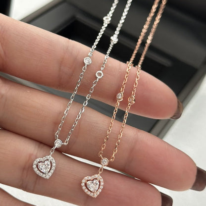 [⭐Hinora Jewelry]JOY HEART DIAMOND NECKLACE