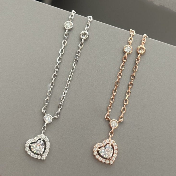 [⭐Hinora Jewelry]JOY HEART DIAMOND NECKLACE