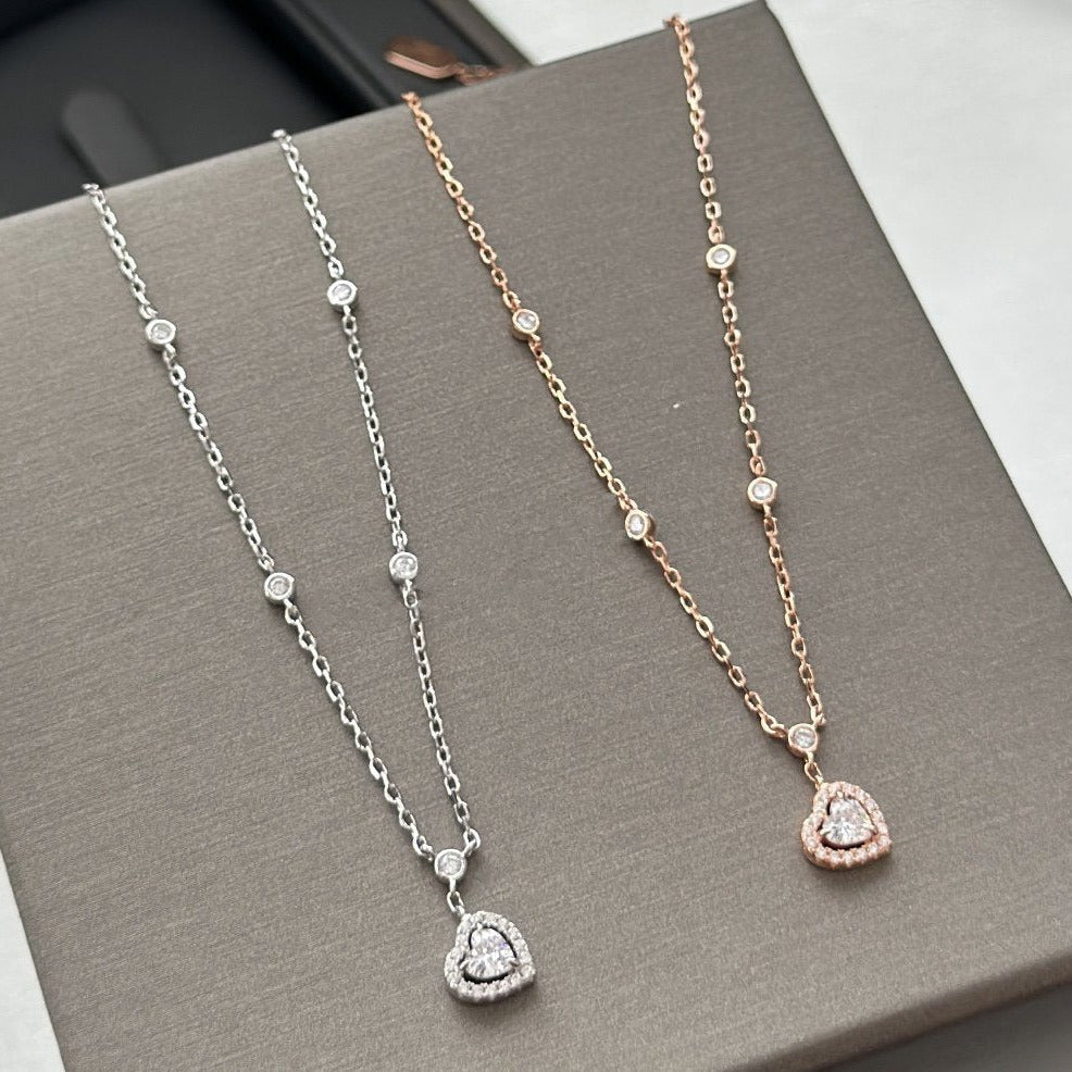 [⭐Hinora Jewelry]JOY HEART DIAMOND NECKLACE