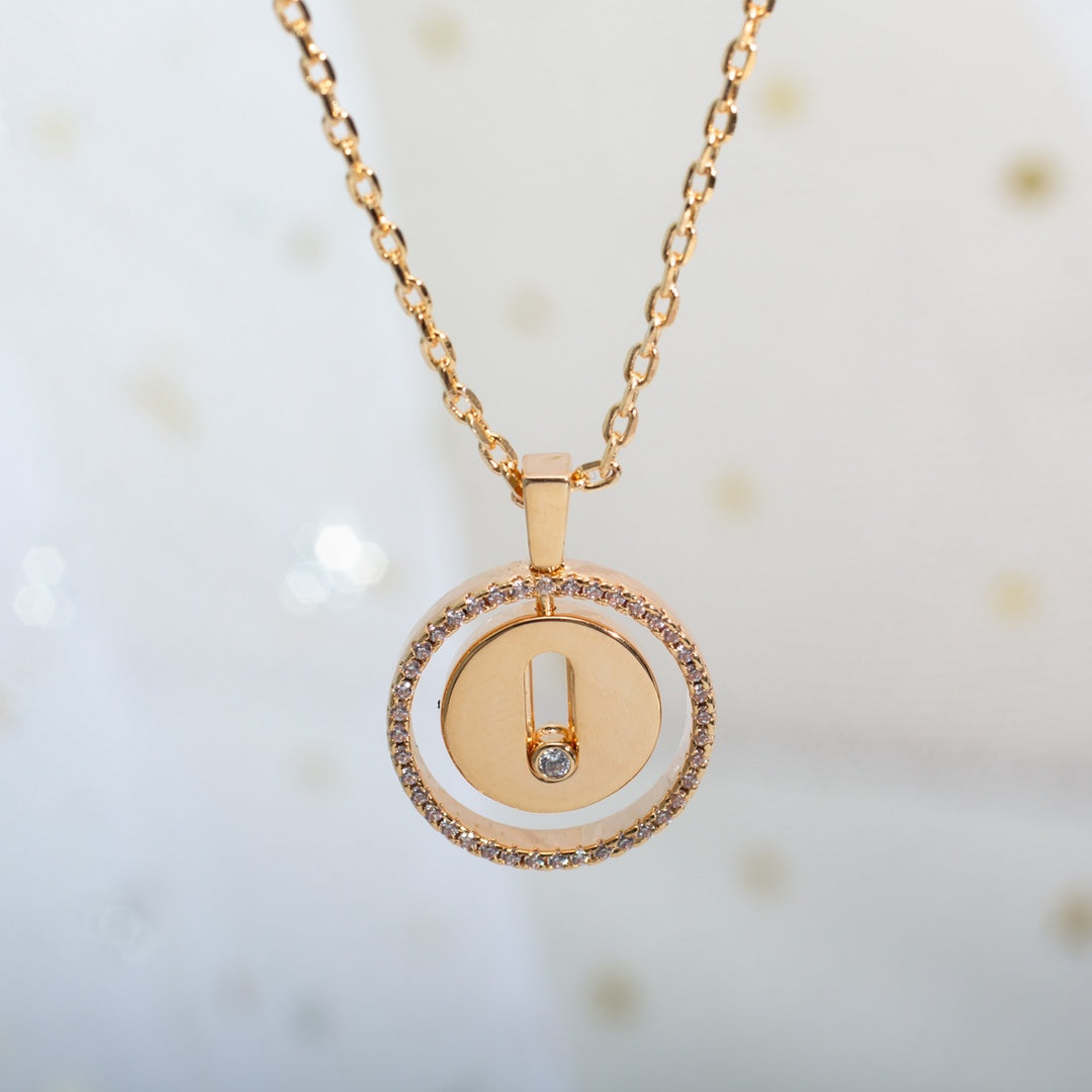 [⭐Hinora Jewelry]Demo MOVE PM NECKLACE PINK GOLD DIAMOND