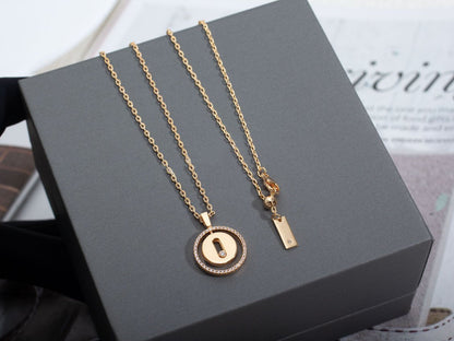 [⭐Hinora Jewelry]Demo MOVE PM NECKLACE PINK GOLD DIAMOND