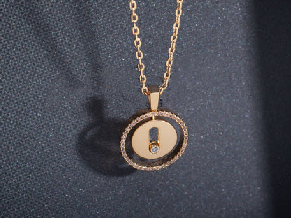 [⭐Hinora Jewelry]Demo MOVE PM NECKLACE PINK GOLD DIAMOND