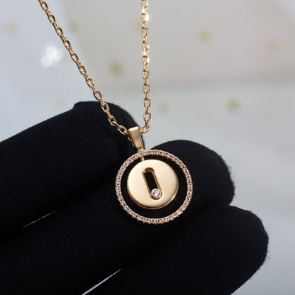 [⭐Hinora Jewelry]Demo MOVE PM NECKLACE PINK GOLD DIAMOND