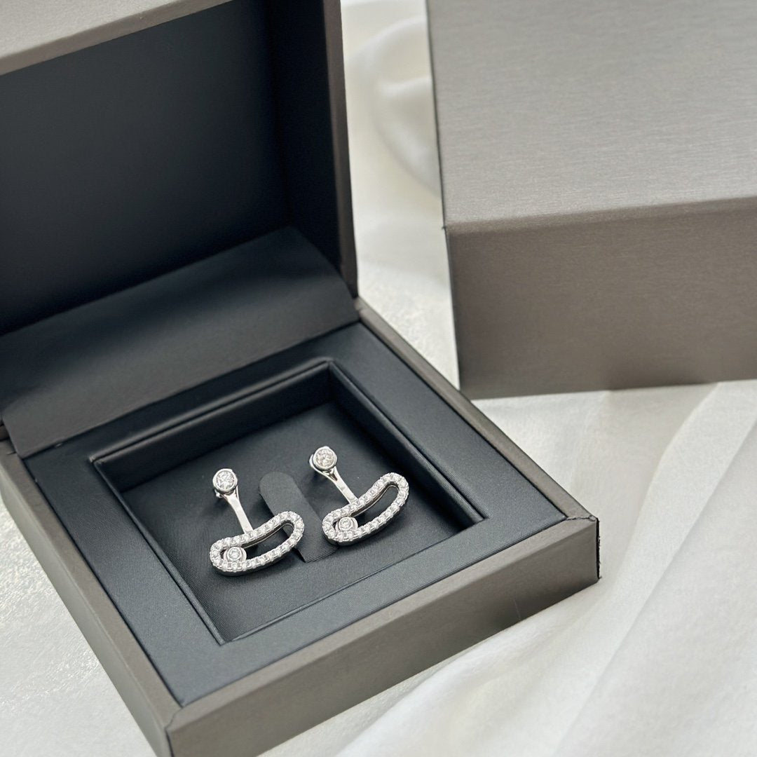 [⭐Hinora Jewelry]MOVE UNO SILVER DIAMOND EARRINGS