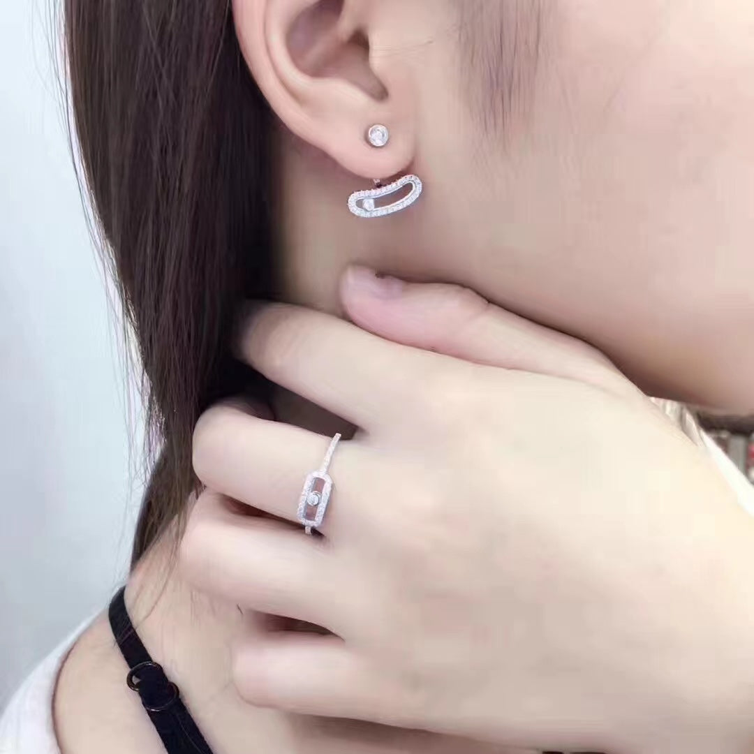 [⭐Hinora Jewelry]MOVE UNO SILVER DIAMOND EARRINGS