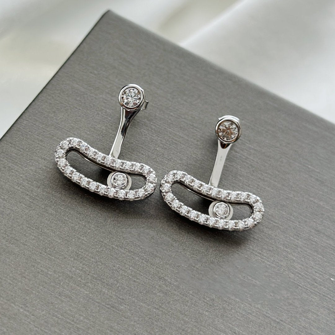 [⭐Hinora Jewelry]MOVE UNO SILVER DIAMOND EARRINGS