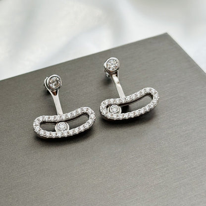 [⭐Hinora Jewelry]MOVE UNO SILVER DIAMOND EARRINGS