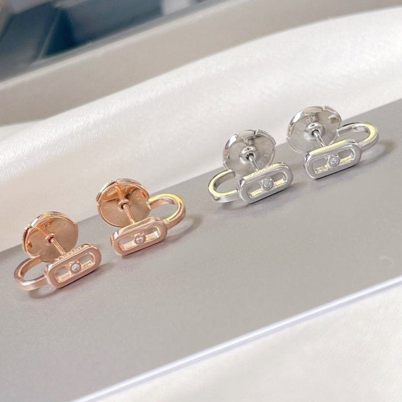 [⭐Hinora Jewelry]CREOLES MOVE UNO MINI 1 DIAMOND EARRINGS