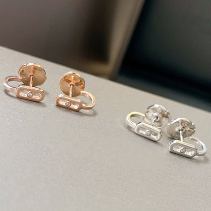 [⭐Hinora Jewelry]CREOLES MOVE UNO MINI 1 DIAMOND EARRINGS