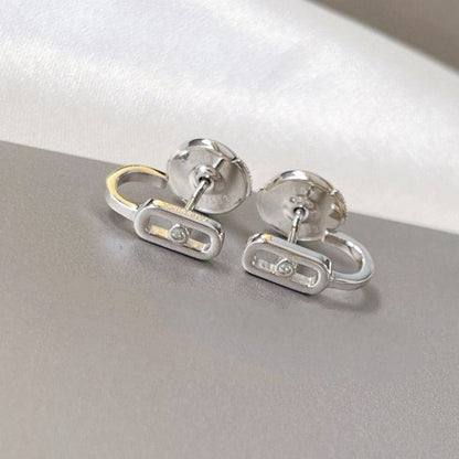 [⭐Hinora Jewelry]CREOLES MOVE UNO MINI 1 DIAMOND EARRINGS