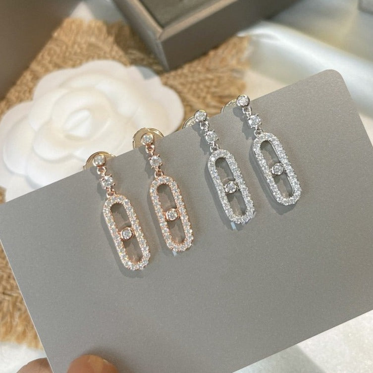[⭐Hinora Jewelry]DORMEUSES MOVE UNO DIAMOND EARRINGS
