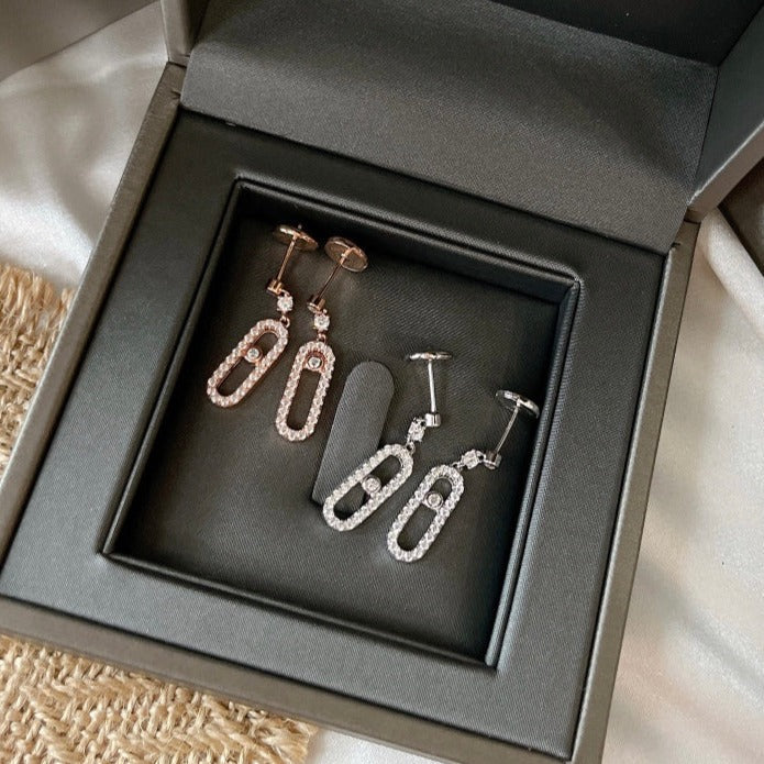 [⭐Hinora Jewelry]DORMEUSES MOVE UNO DIAMOND EARRINGS