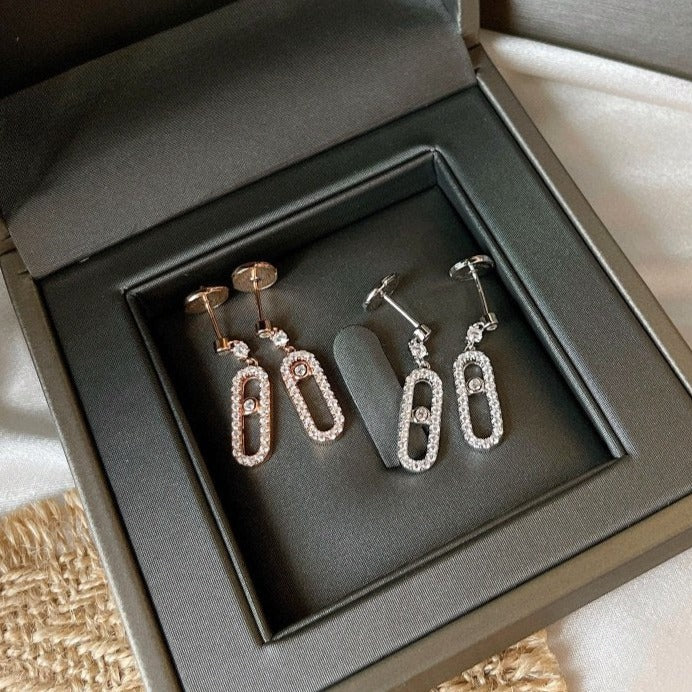 [⭐Hinora Jewelry]DORMEUSES MOVE UNO DIAMOND EARRINGS