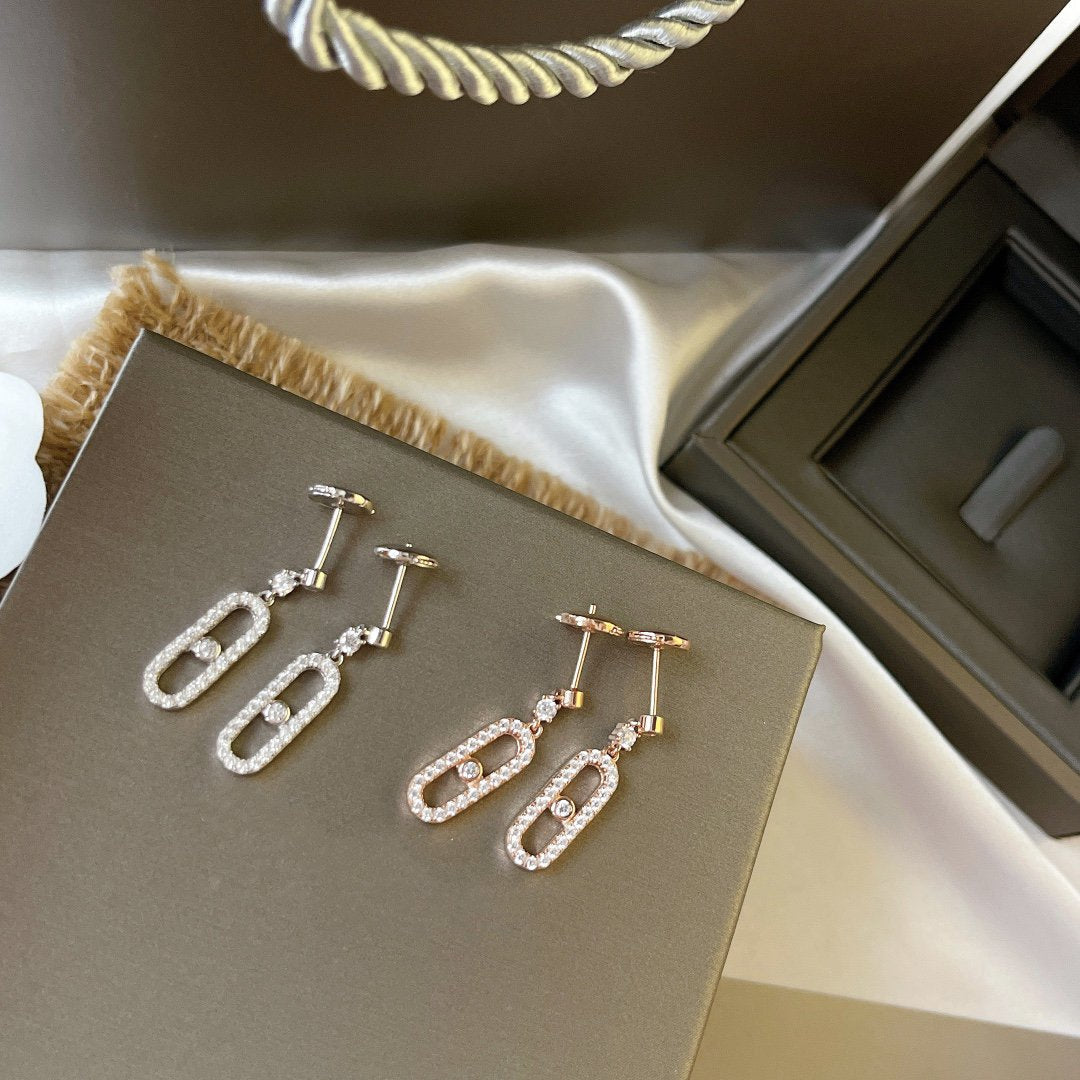 [⭐Hinora Jewelry]DORMEUSES MOVE UNO DIAMOND EARRINGS