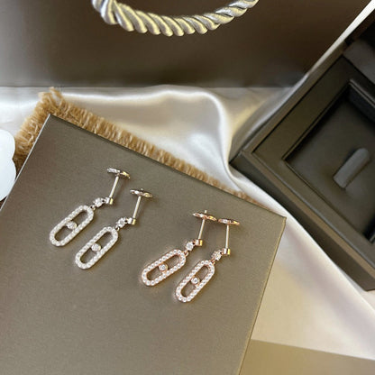 [⭐Hinora Jewelry]DORMEUSES MOVE UNO DIAMOND EARRINGS