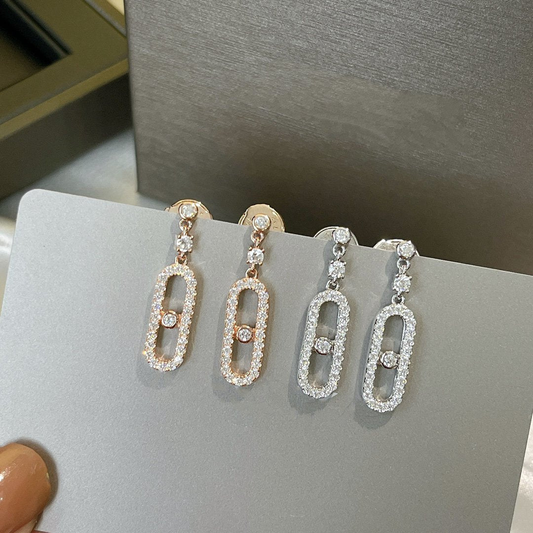 [⭐Hinora Jewelry]DORMEUSES MOVE UNO DIAMOND EARRINGS