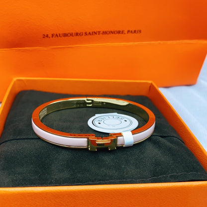 [⭐Hinora Jewelry]CLASSIC HM CLIC  PINK 8MM ENAMEL BRACELET