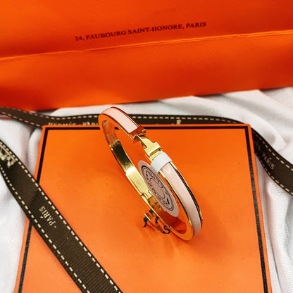 [⭐Hinora Jewelry]CLASSIC HM CLIC  PINK 8MM ENAMEL BRACELET