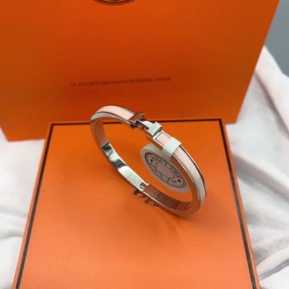 [⭐Hinora Jewelry]CLASSIC HM CLIC  PINK 8MM ENAMEL BRACELET