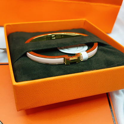 [⭐Hinora Jewelry]CLASSIC HM CLIC  PINK 8MM ENAMEL BRACELET