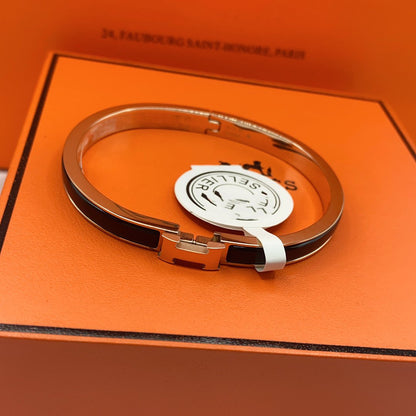 [⭐Hinora Jewelry]CLASSIC HM CLIC BLACK 8MM ENAMEL BRACELET