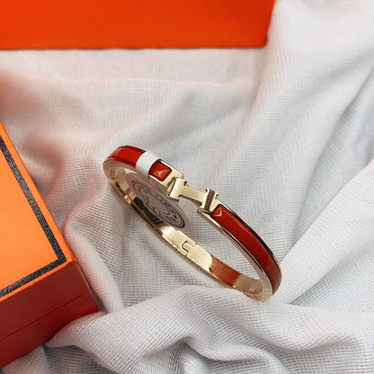 [⭐Hinora Jewelry]CLASSIC HM CLIC RED 8MM ENAMEL BRACELET