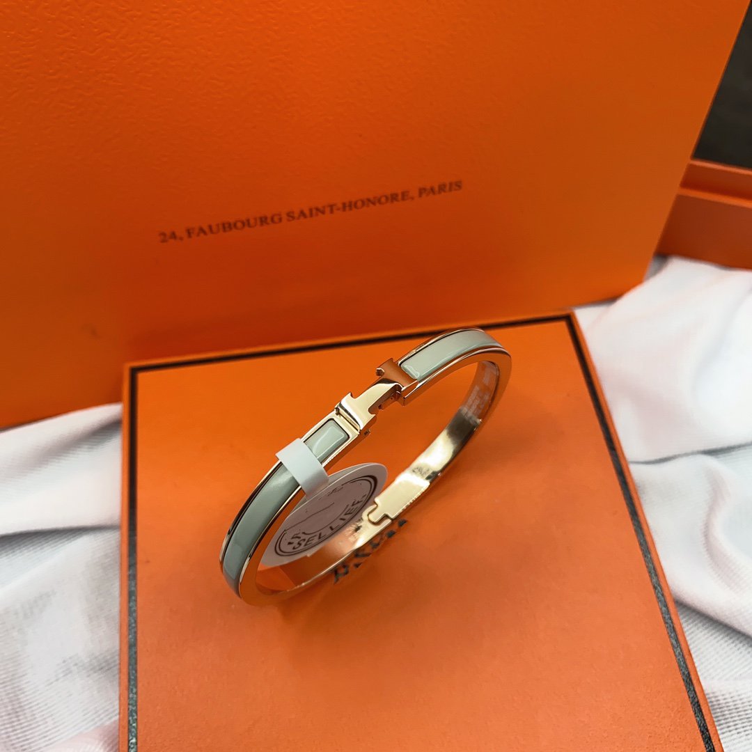 [⭐Hinora Jewelry]CLASSIC HM CLIC GREEN 8MM ENAMEL BRACELET