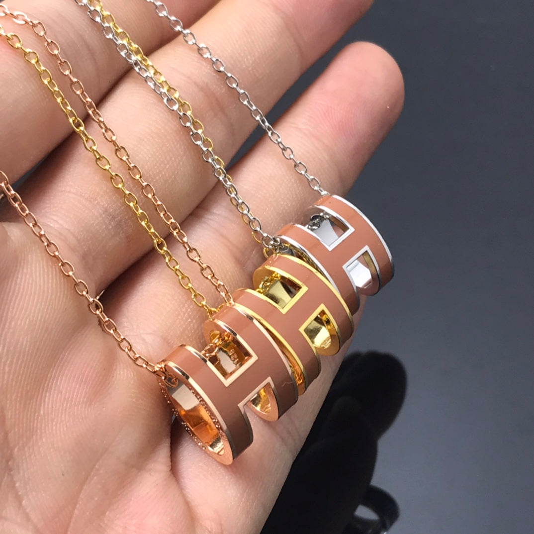 [⭐Hinora Jewelry]H NECKLACE BROWN