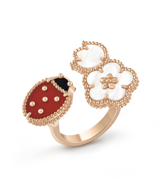 [⭐Hinora Jewelry]LUCKY 3 MOTIF ROSE GOLD RING