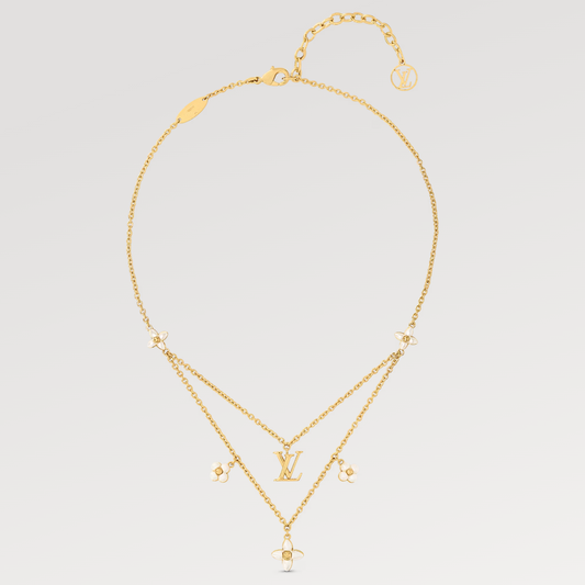 [⭐Hinora Jewelry]FLOWERGRAM GOLD MOP DOUBLE ROW NECKLACE