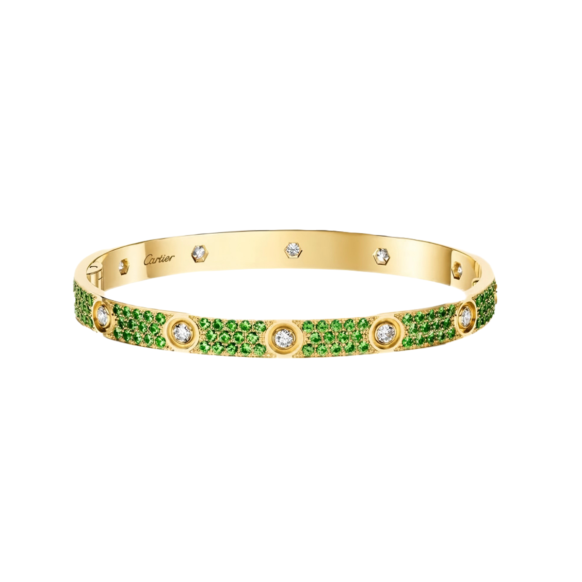 [⭐Hinora Jewelry]2026 PAVE GEMSTONE LOVE BRACELET 6.1MM 10 DIAMONDS