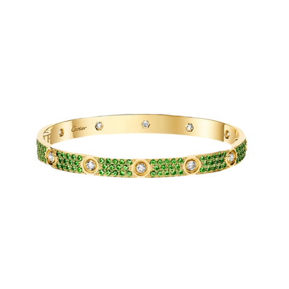[⭐Hinora Jewelry]2026 PAVE GEMSTONE LOVE BRACELET 6.1MM 10 DIAMONDS
