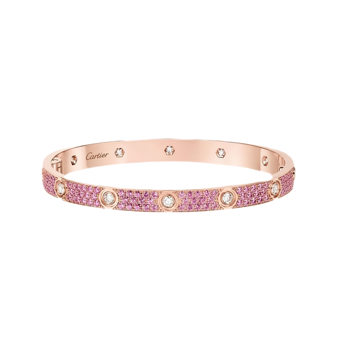 [⭐Hinora Jewelry]2026 PAVE GEMSTONE LOVE BRACELET 6.1MM 10 DIAMONDS
