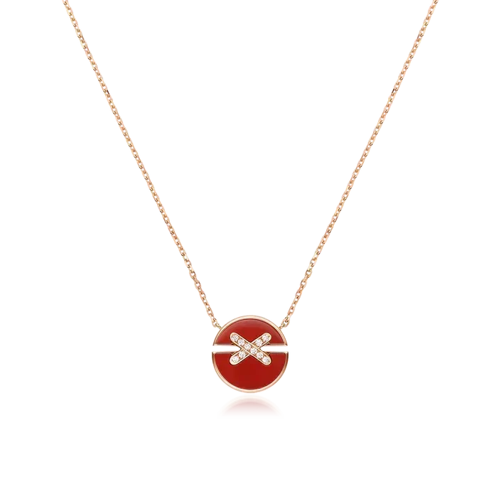 [⭐Hinora Jewelry]JEUX DE ROSE GOLD DIAMOND NECKLACE