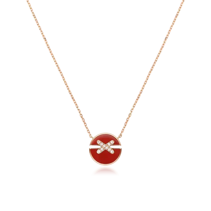 [⭐Hinora Jewelry]JEUX DE ROSE GOLD DIAMOND NECKLACE