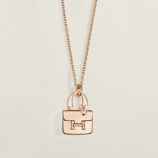[⭐Hinora Jewelry]AMULETTE PEDANT ROSE GOLD NECKLACE