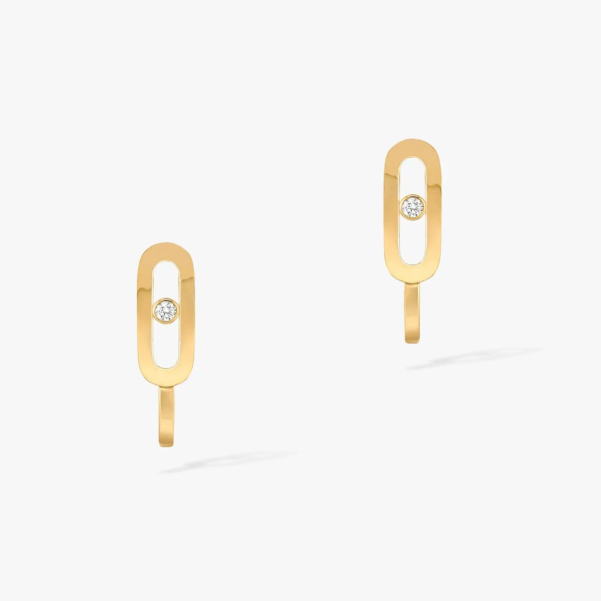 [⭐Hinora Jewelry]CREOLES MOVE UNO MINI 1 DIAMOND EARRINGS