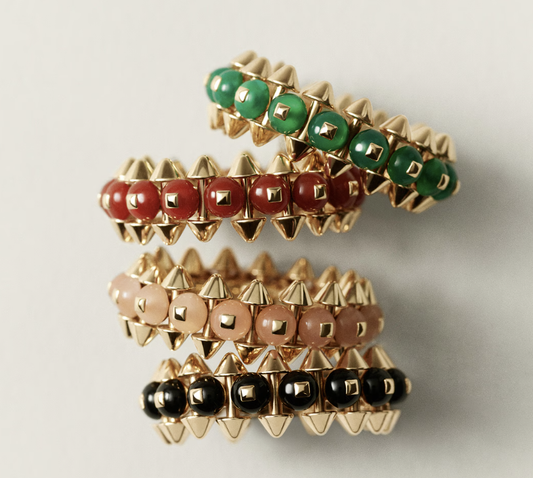 [⭐Hinora Jewelry]CLASH ELEGANT ROSE GOLD RING FEATURING NATURAL AGATE